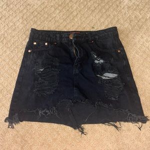 Cute black jeans mini skirt!